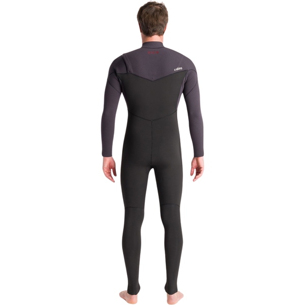 2025 C-Skins Mens NuWave Session 5/4/3mm Chest Zip Wetsuit C-NSE54MCZ - Black / Meteor x / Rust